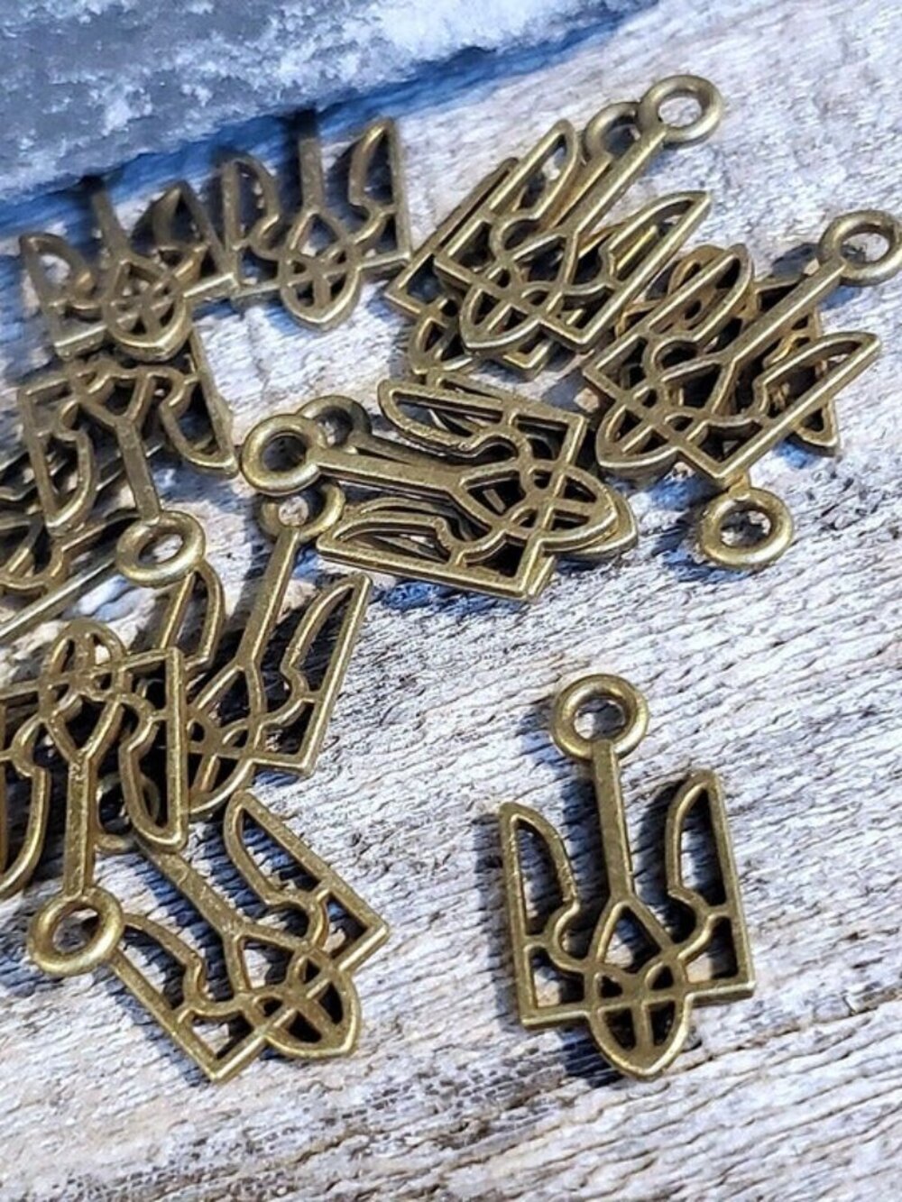 Bronze Ukraine National Emblem Ukrainian Symbol 18x9mm Charms Pendants 10 pcs - Picture 4 of 12